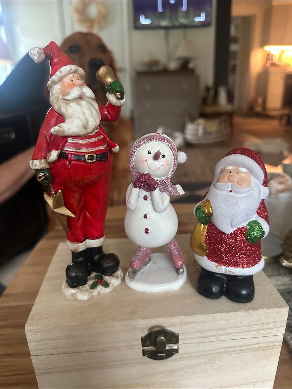Holiday Santa & Snowman Figurine bundle 5-7” used